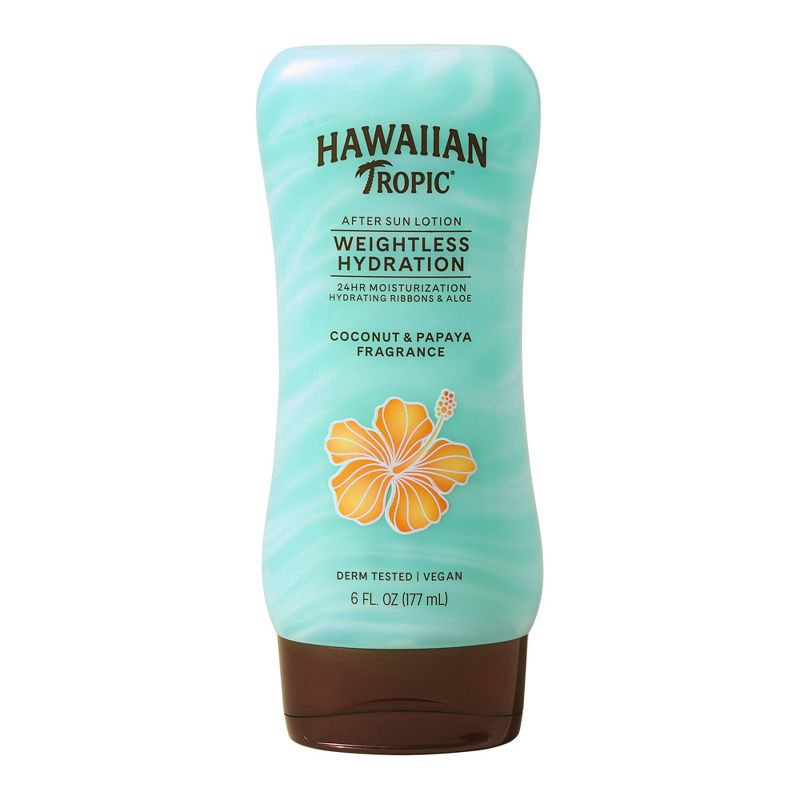 slide 1 of 7, Hawaiian Tropic Silk Hydration Weightless After Sun Lotion - 6 fl oz: Aluminum-Free, Paraben-Free, Tropical Scent, 6 fl oz