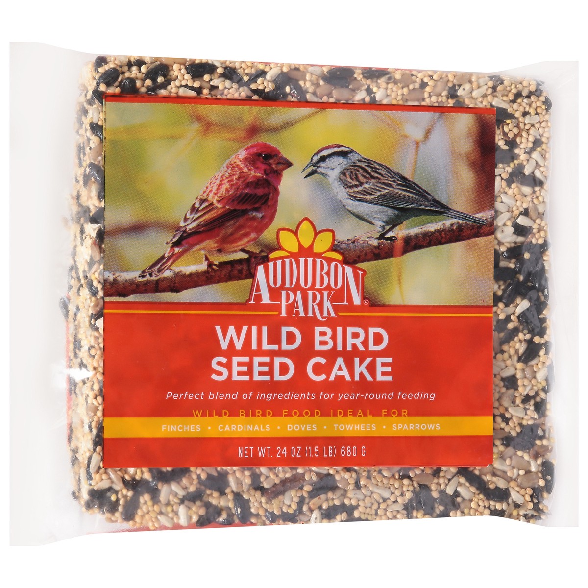 slide 6 of 9, Audubon Park Wild Bird Seed Cake, 1.5 lb