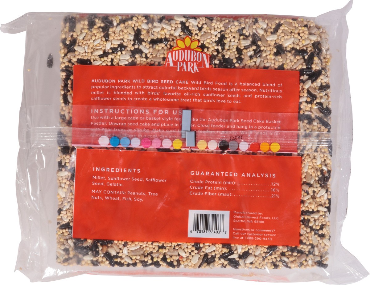 slide 8 of 9, Audubon Park Wild Bird Seed Cake, 1.5 lb