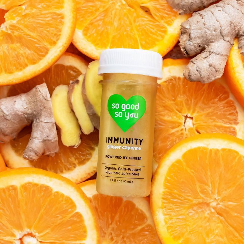 slide 2 of 9, So Good So You Immunity Ginger with Cayenne Organic Probiotic Shot - 1.7 fl oz, 1.7 fl oz