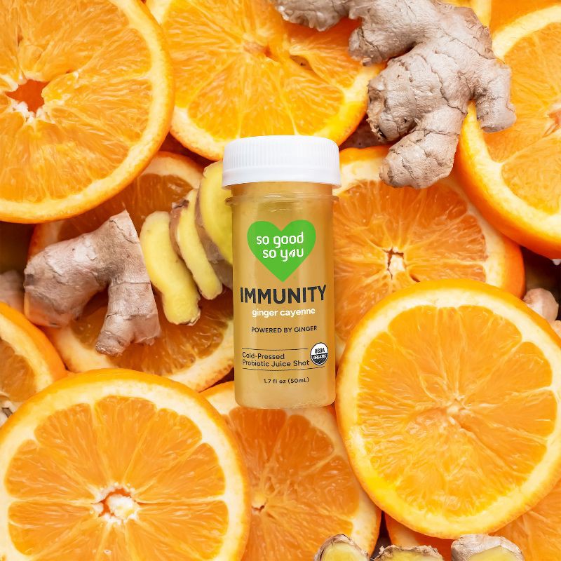 slide 4 of 10, So Good So You Immunity Ginger with Cayenne Organic Probiotic Shot - 1.7 fl oz, 1.7 fl oz