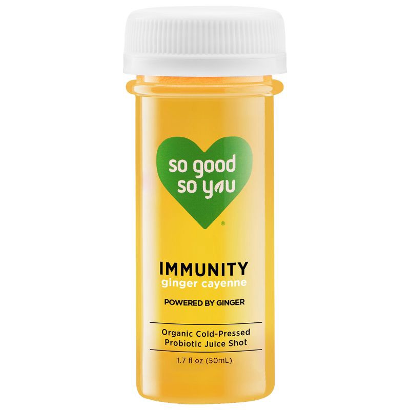 slide 1 of 5, So Good So You Immunity Ginger with Cayenne Organic Probiotic Shot - 1.7 fl oz, 1.7 fl oz