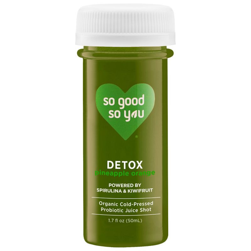 slide 1 of 8, So Good So You Detox Pineapple Orange Organic Probiotic Shot - 1.7 fl oz, 1.7 fl oz