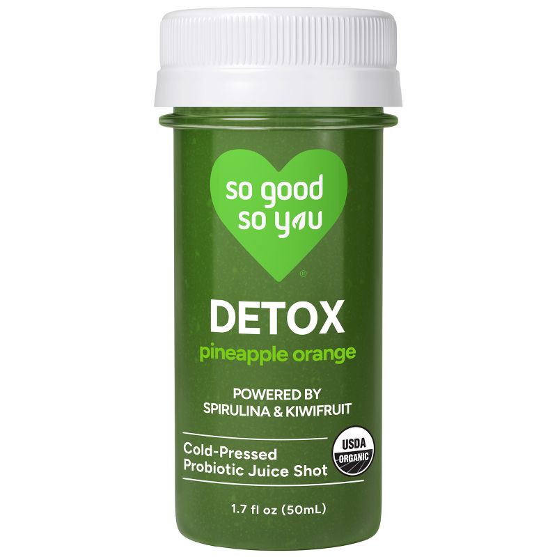 slide 1 of 9, So Good So You Detox Pineapple Orange Organic Probiotic Shot - 1.7 fl oz, 1.7 fl oz