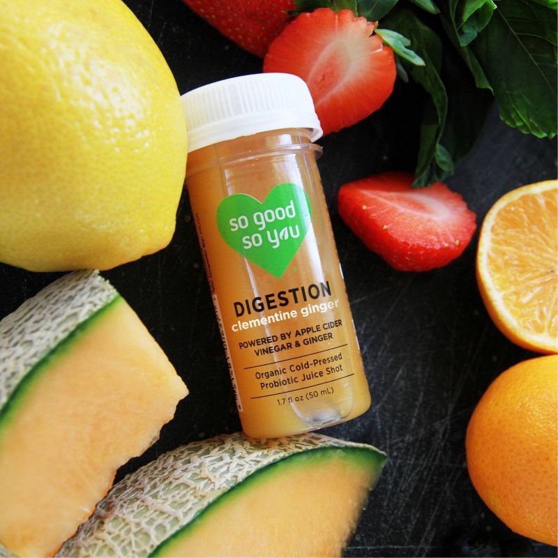 slide 5 of 5, So Good So You Digestion Clementine Ginger Organic Probiotic Juice Shot - 1.7 fl oz, 1.7 fl oz