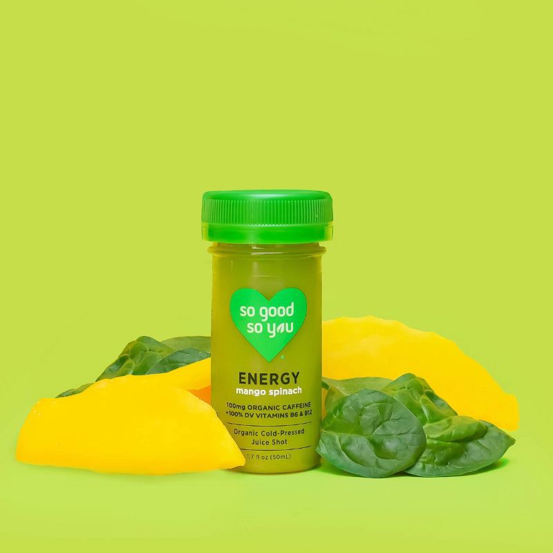 slide 2 of 6, So Good So You Energy Mango Spinach Organic Cold-Pressed Juice Shot - 1.7 fl oz, 1.7 fl oz