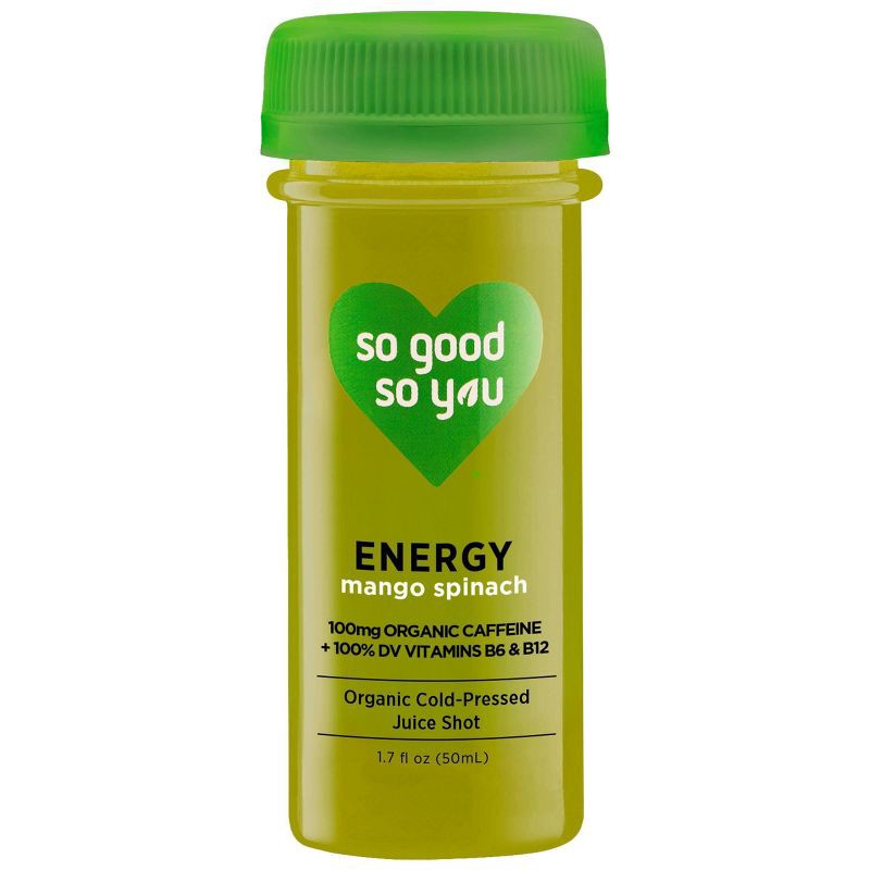 slide 1 of 6, So Good So You Energy Mango Spinach Organic Cold-Pressed Juice Shot - 1.7 fl oz, 1.7 fl oz
