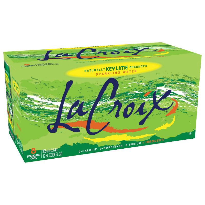 slide 1 of 3, LaCroix Sparkling Water Key Lime - 8pk/12 fl oz Cans, 8 ct; 12 fl oz