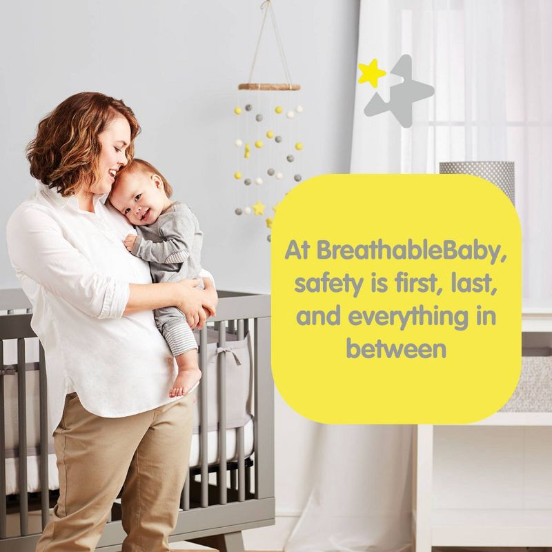 slide 3 of 6, BreathableBaby Breathable Mesh Crib Liner - Classic Collection - White - For Mini/Portable Cribs, 1 ct