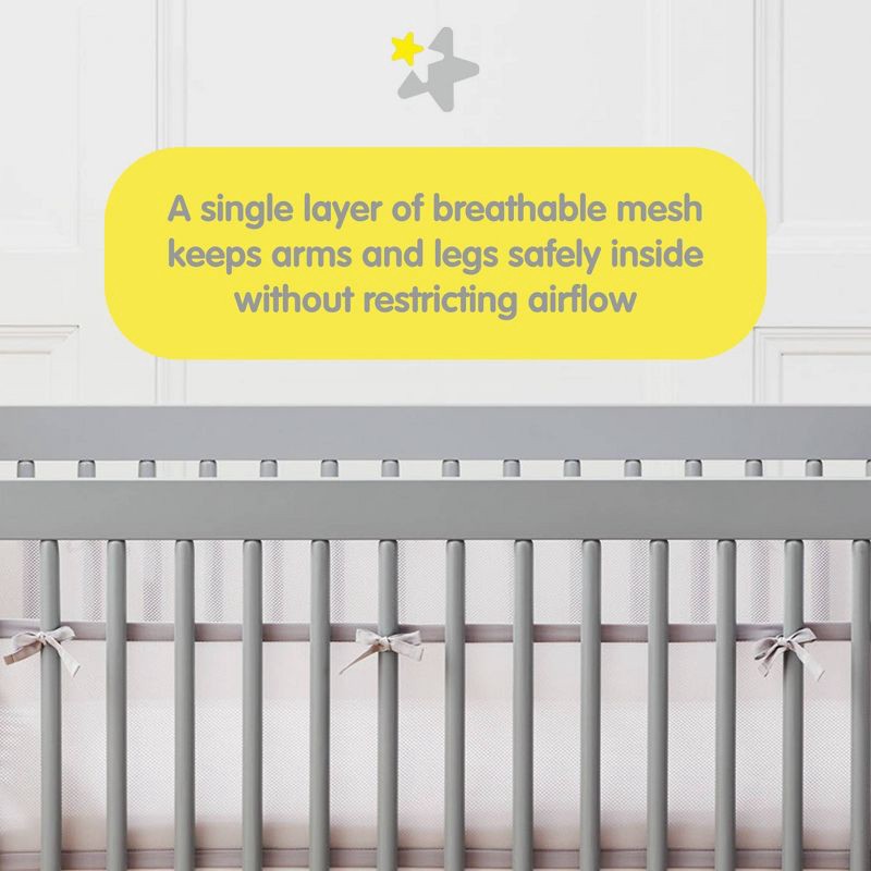 slide 4 of 6, BreathableBaby Breathable Mesh Crib Liner - Classic Collection - White - For Mini/Portable Cribs, 1 ct