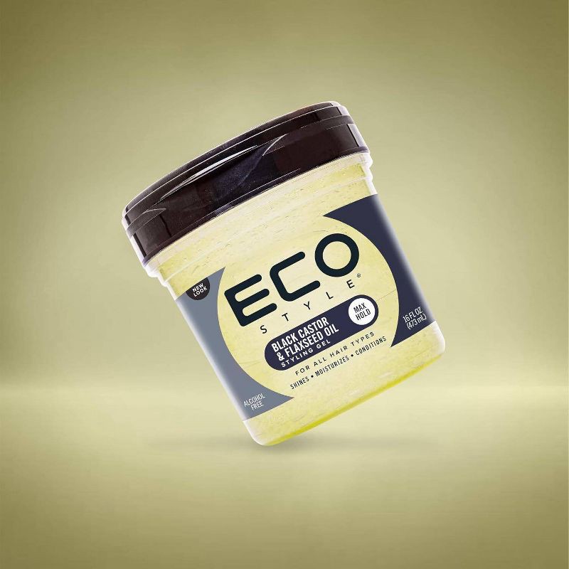 slide 3 of 5, Ecoco ECO STYLE Professional Styling Gel Black Castor & Flaxseed Oil - 16 fl oz, 16 fl oz