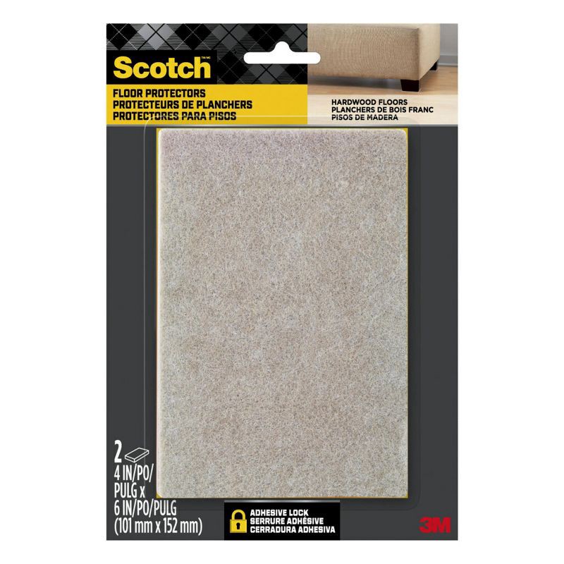 slide 1 of 4, Scotch 2pk Felt Pads Beige, 2 ct