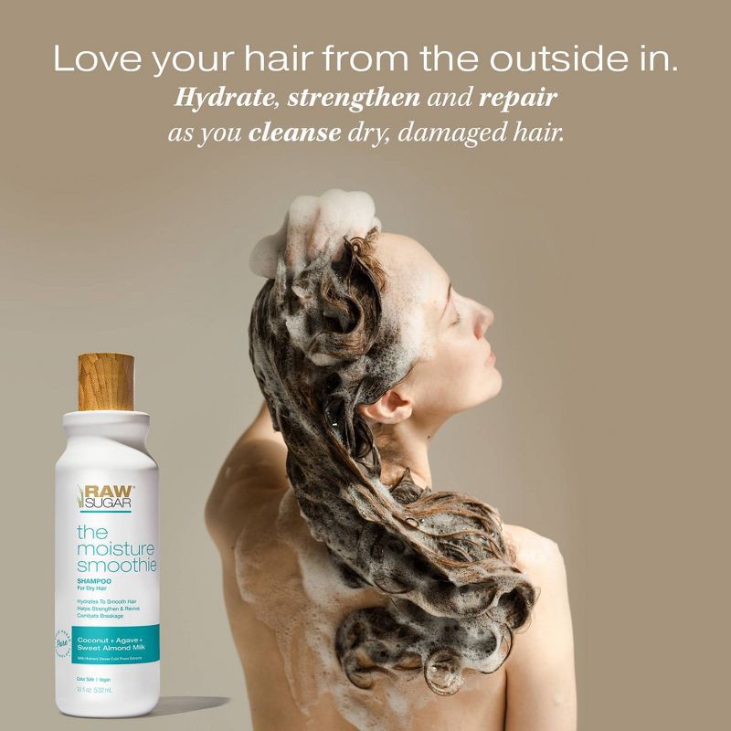 slide 2 of 12, Raw Sugar The Moisture Smoothie Shampoo - Coconut + Agave + Sweet Almond Milk - 18 fl oz, 18 fl oz
