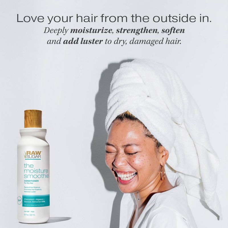 slide 8 of 8, Raw Sugar The Moisture Smoothie Conditioner - Coconut + Agave + Sweet Almond Milk - 18 fl oz, 18 fl oz