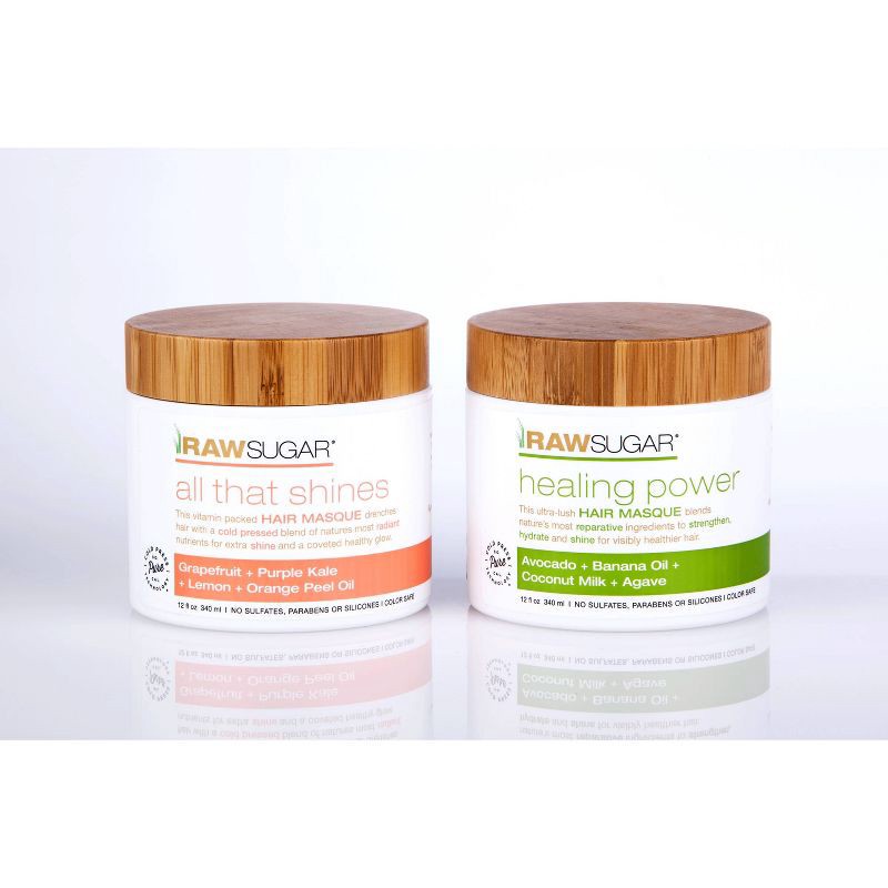 slide 4 of 5, Raw Sugar Healing Power Hair Masque Avocado Oil + Banana + Coconut Milk + Agave - 12 fl oz, 12 fl oz