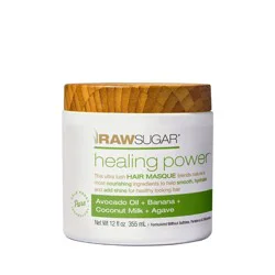 Raw Sugar Healing Power Hair Masque - Avocado Oil + Banana + Coconut Milk + Agave - 12oz