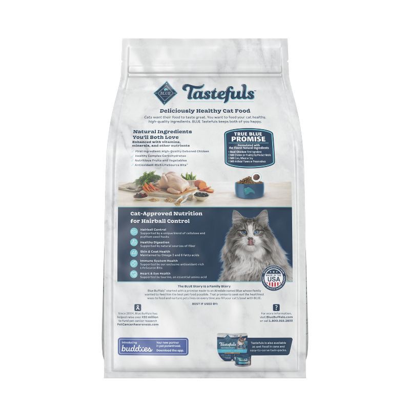 slide 2 of 13, Blue Buffalo Tastefuls Hairball Control Natural Adult Dry Cat Food with Chicken - 5lbs, 5 lb