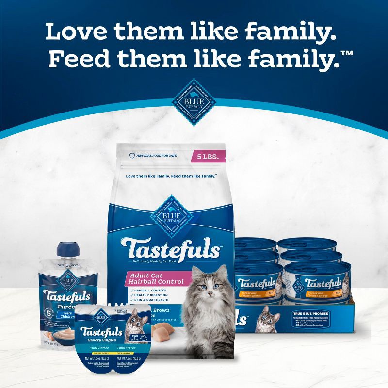 slide 10 of 11, Blue Buffalo Tastefuls Hairball Control Natural Adult Dry Cat Food with Chicken - 5lbs, 5 lb