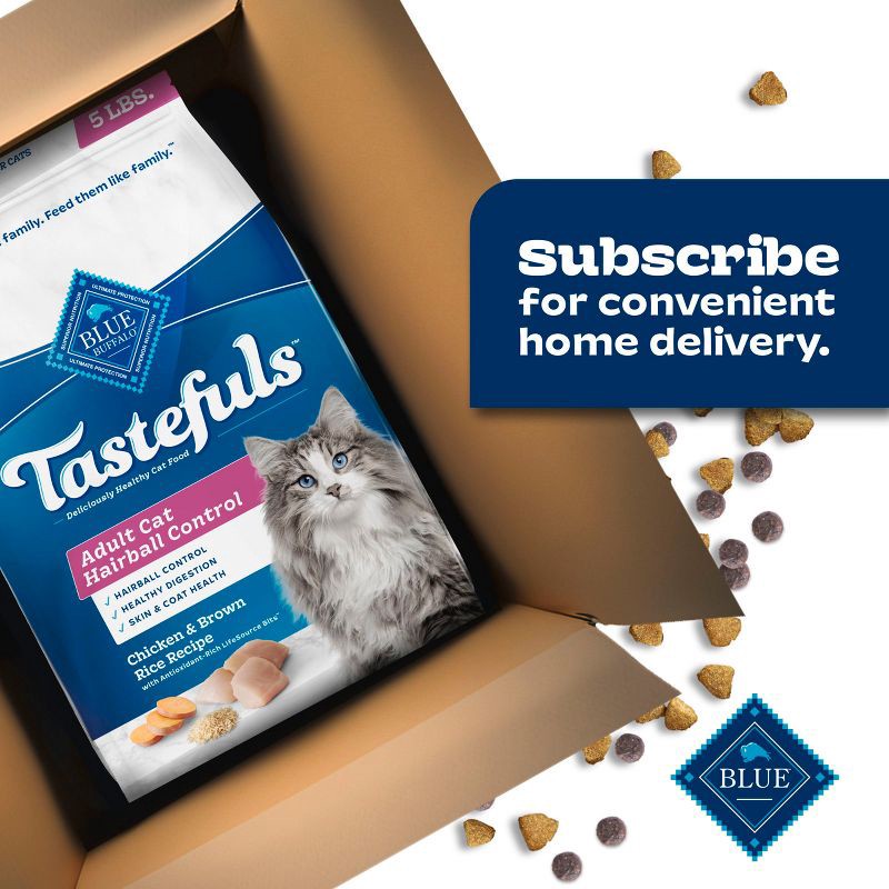 slide 11 of 11, Blue Buffalo Tastefuls Hairball Control Natural Adult Dry Cat Food with Chicken - 5lbs, 5 lb