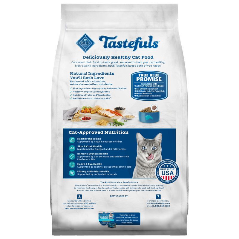 slide 2 of 10, Blue Buffalo Blue Tastefuls Adult Indoor Chicken & Brown Rice Recipe Dry Cat Food - 5lbs, 5 lb