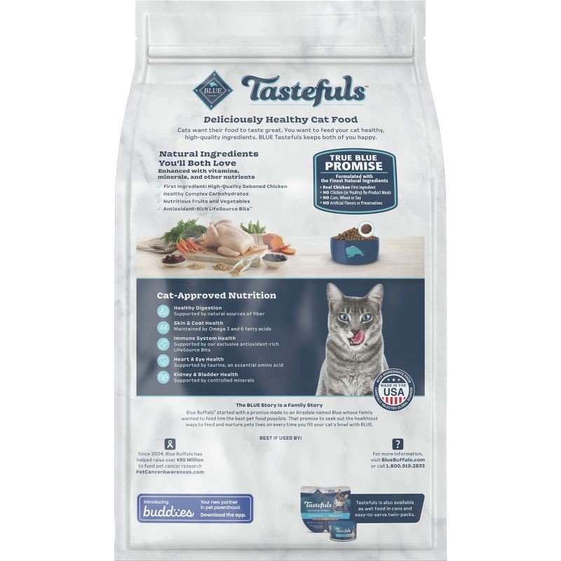 slide 2 of 9, Blue Buffalo Blue Tastefuls Adult Indoor Chicken & Brown Rice Recipe Dry Cat Food - 5lbs, 5 lb