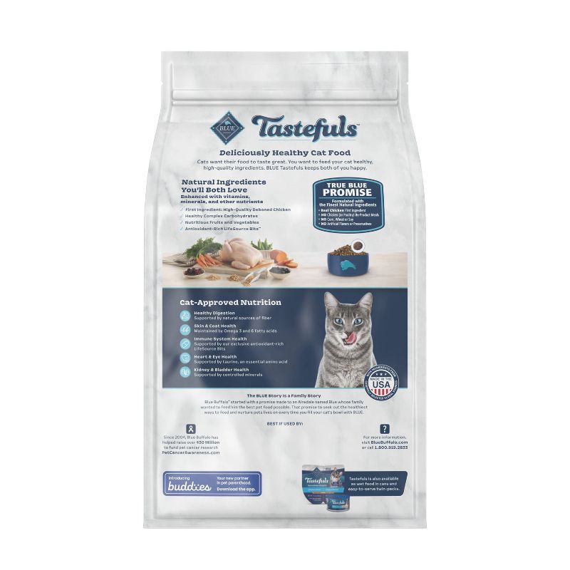 slide 3 of 9, Blue Buffalo Blue Tastefuls Adult Indoor Chicken & Brown Rice Recipe Dry Cat Food - 5lbs, 5 lb