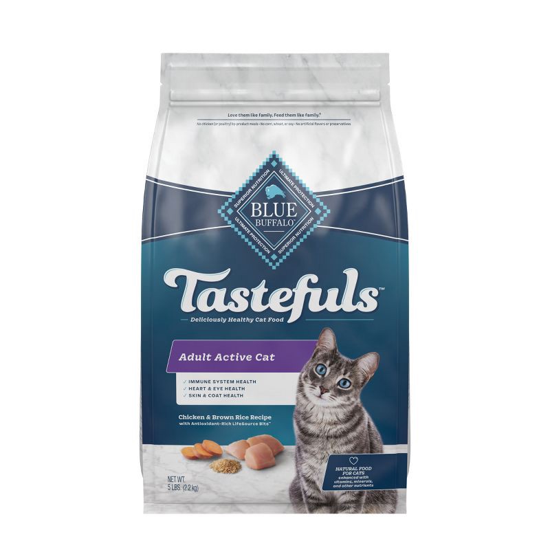 slide 1 of 1, Blue Buffalo Tastefuls Active Natural Adult Dry Cat Food with Chicken - 5lbs, 5 lb