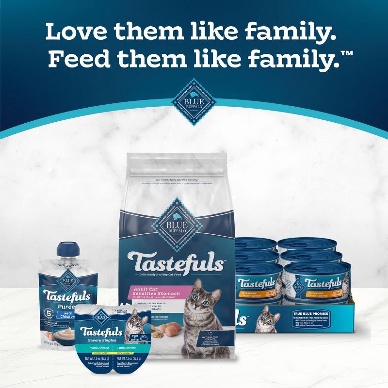 slide 9 of 10, Blue Buffalo Tastefuls Sensitive Stomach Natural Adult Dry Cat Food with Chicken - 5lbs, 5 lb