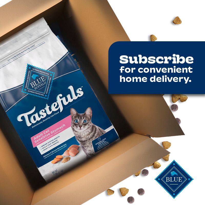 slide 11 of 11, Blue Buffalo Tastefuls Sensitive Stomach Natural Adult Dry Cat Food with Chicken - 5lbs, 5 lb