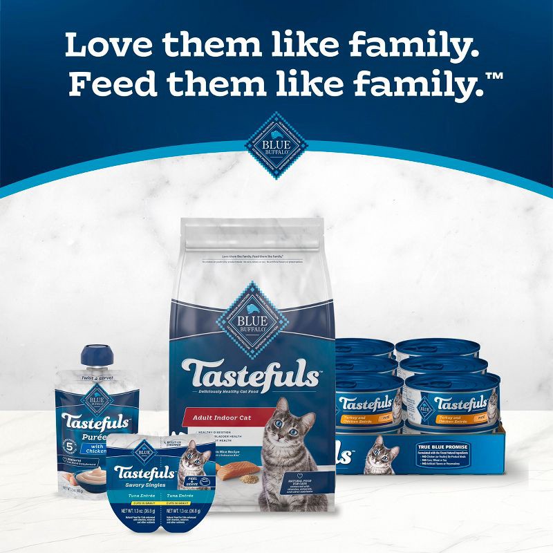 slide 9 of 11, Blue Buffalo Tastefuls with Salmon Indoor Natural Adult Dry Cat Food - 5lbs, 5 lb