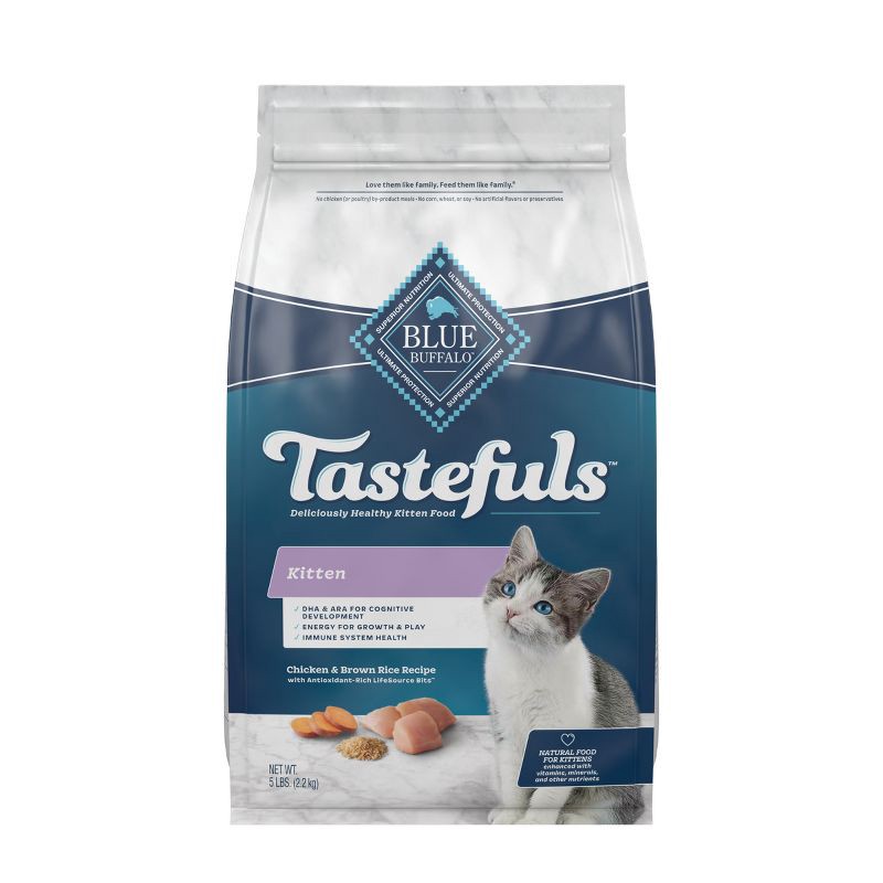 slide 1 of 6, Blue Buffalo Tastefuls with Chicken Natural Kitten Dry Cat Food- 5lbs, 5 lb