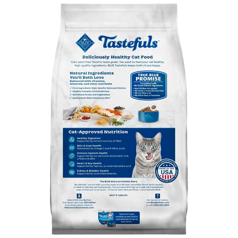 slide 2 of 11, Blue Buffalo Tastefuls with Chicken Indoor Natural Adult Dry Cat Food - 10lbs, 10 lb