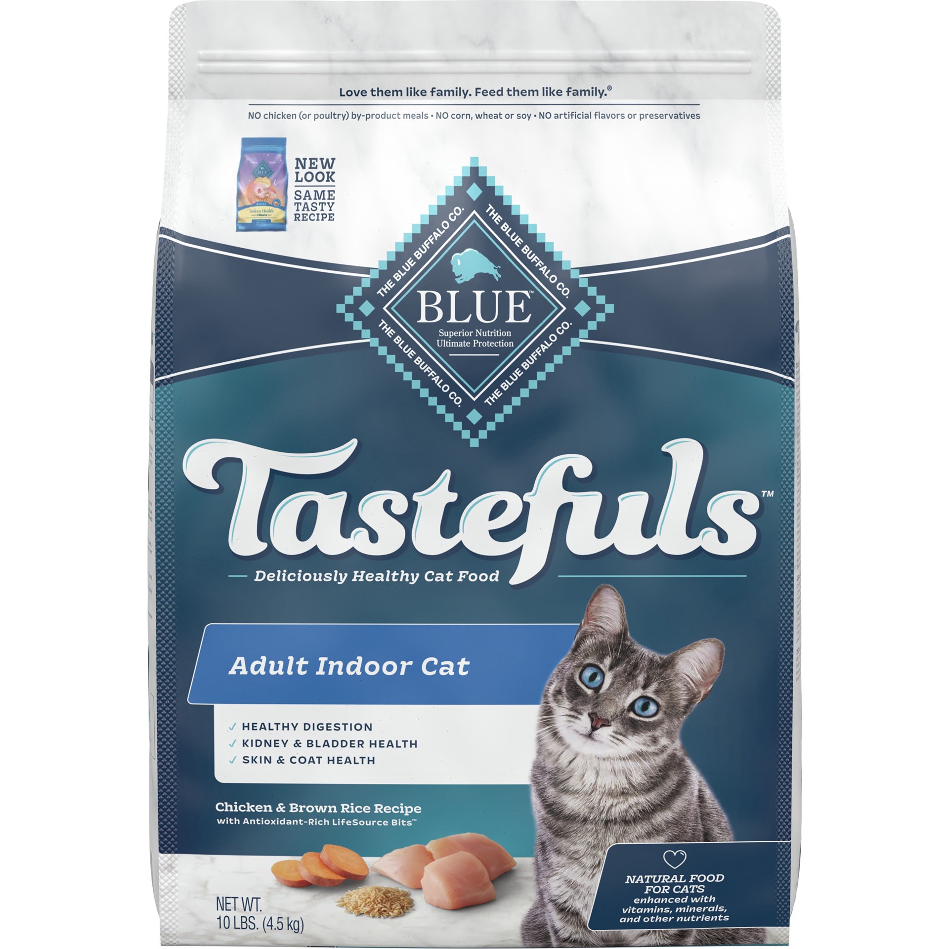 slide 1 of 5, Blue Buffalo Tastefuls with Chicken Indoor Natural Adult Dry Cat Food - 10lbs, 10 lb