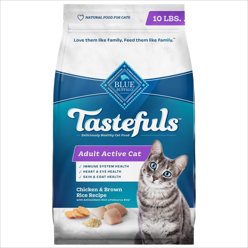 slide 1 of 9, Blue Buffalo Tastefuls Active Natural Adult Dry Cat Food with Chicken - 10lbs, 10 lb