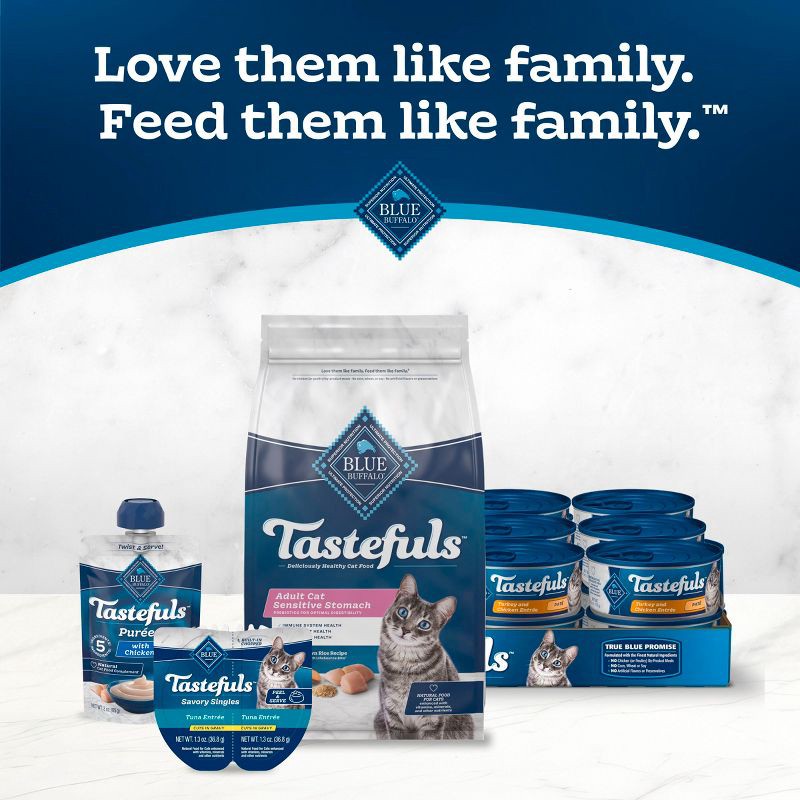 slide 10 of 11, Blue Buffalo Tastefuls Sensitive Stomach Natural Adult Dry Cat Food with Chicken - 10lbs, 10 lb