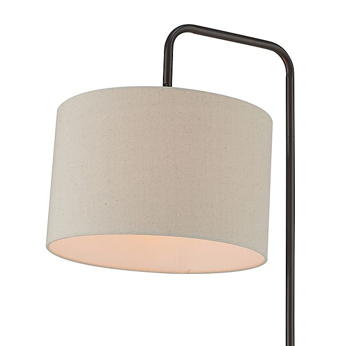 slide 6 of 8, Globe Electric Barden Floor Lamp - Dark Bronze with Beige Fabric Shade, 1 ct