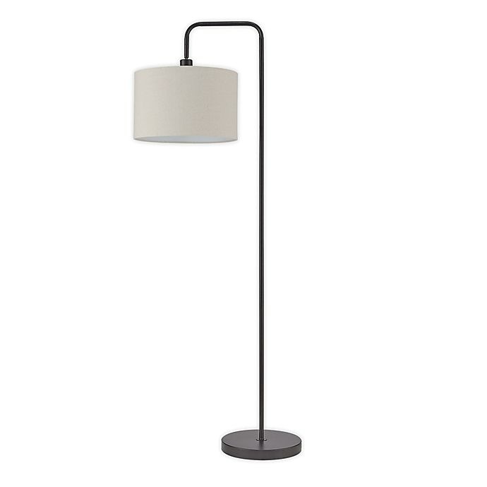 slide 1 of 8, Globe Electric Barden Floor Lamp - Dark Bronze with Beige Fabric Shade, 1 ct