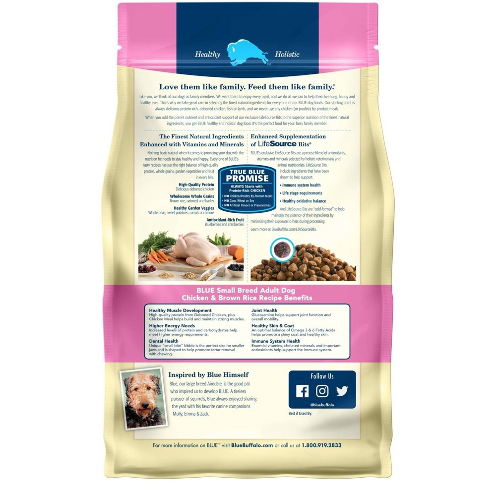 slide 8 of 8, Blue Buffalo Life Protection Chicken & Brown Rice Recipe Small Breed Adult Dry Dog Food - 3lbs, 3 lb