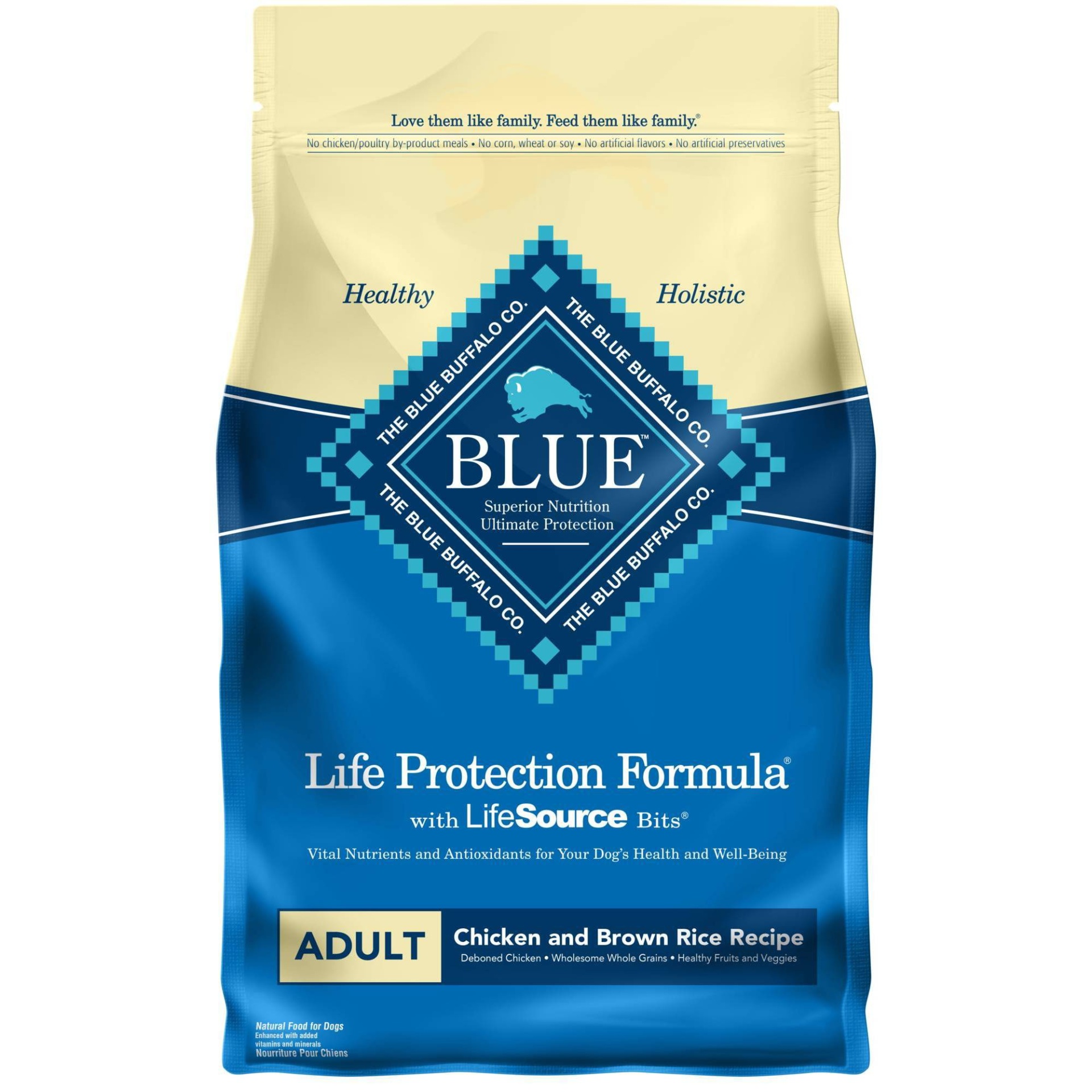 slide 1 of 7, Blue Buffalo Life Protection Chicken & Brown Rice Recipe Adult Dry Dog Food - 3lbs, 1 ct