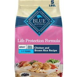 Blue Buffalo Life Protection Formula Natural Adult Small Breed Dry Dog Food, Chicken and Brown Rice Trial Size Bag - 5lbs