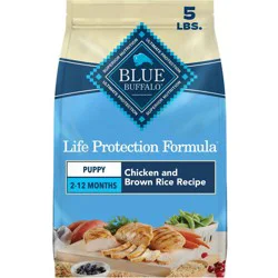 Blue Buffalo Life Protection Formula Natural Puppy Dry Dog Food with Chicken and Brown Rice - 5lbs