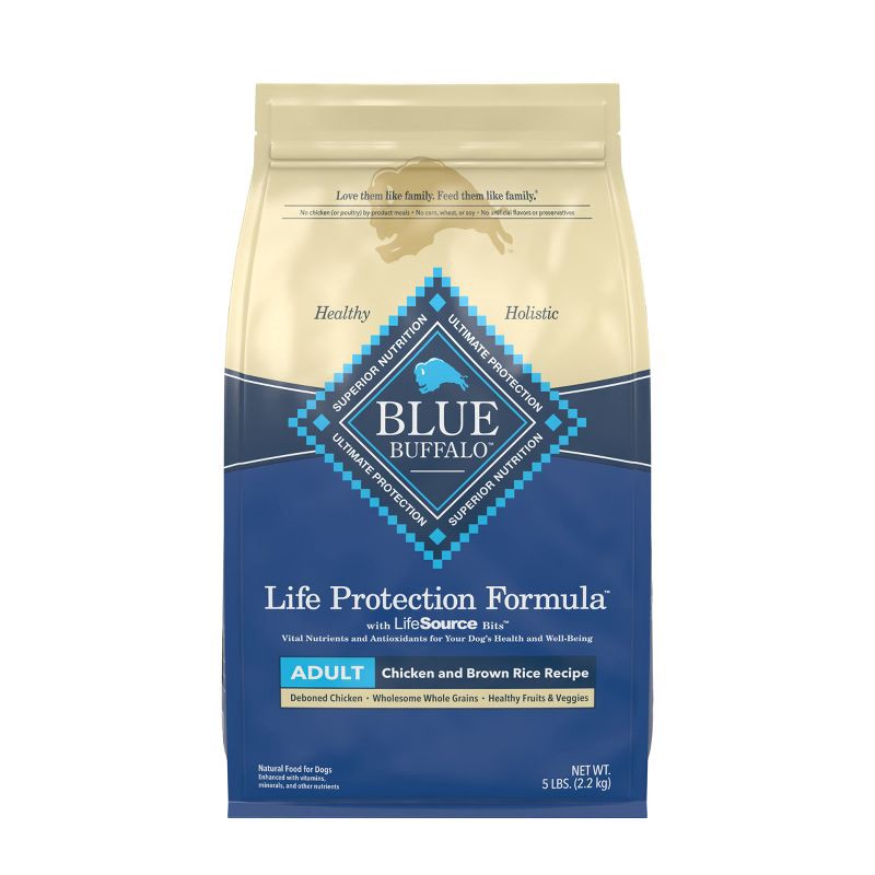 slide 1 of 10, Blue Buffalo Life Protection Formula Natural Adult Dry Dog Food with Chicken and Brown Rice - 5lbs, 5 lb