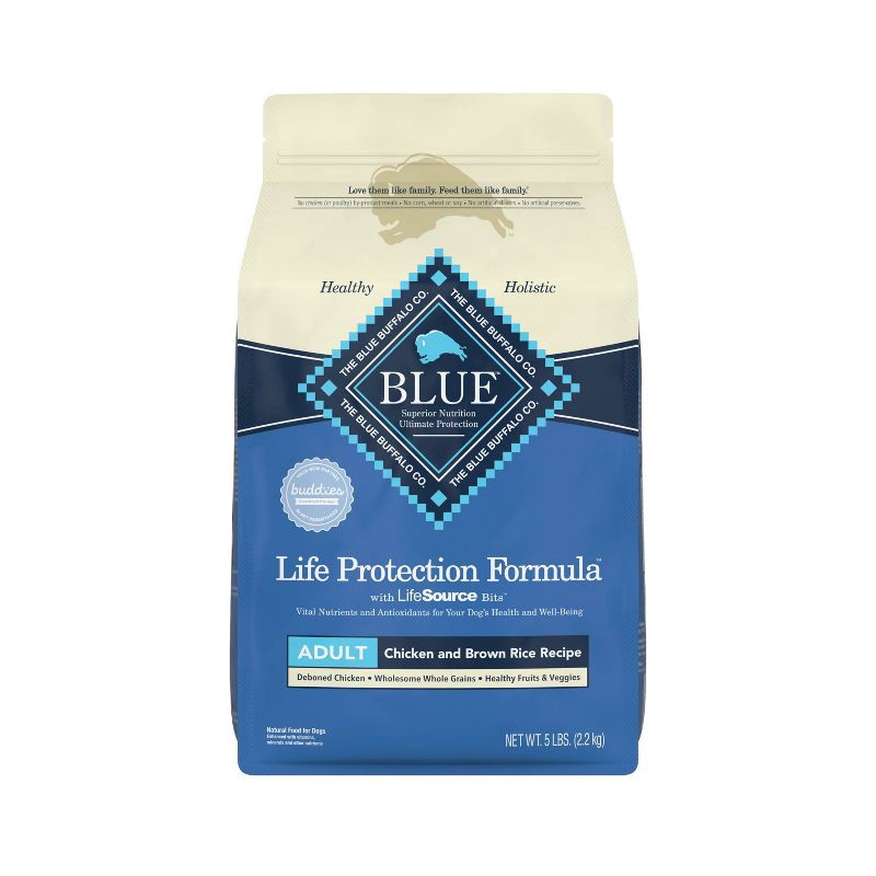 slide 1 of 9, Blue Buffalo Life Protection Formula Natural Adult Dry Dog Food with Chicken and Brown Rice - 5lbs, 5 lb