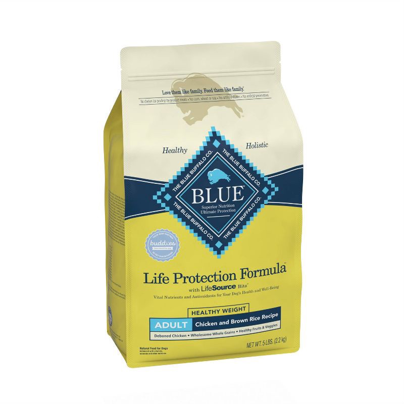 slide 6 of 10, Blue Buffalo Life Protection Formula Natural Adult Healthy Weight Dry Dog Food Chicken and Brown Rice - 5lbs, 5 lb