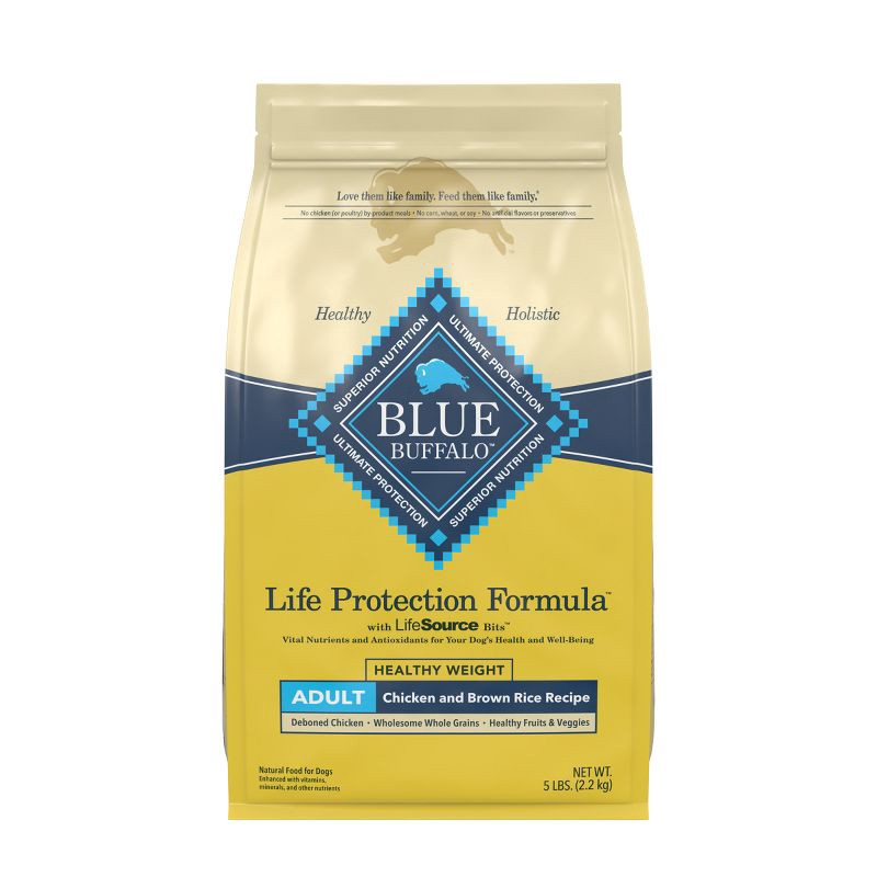 slide 1 of 10, Blue Buffalo Life Protection Formula Natural Adult Healthy Weight Dry Dog Food Chicken and Brown Rice - 5lbs, 5 lb