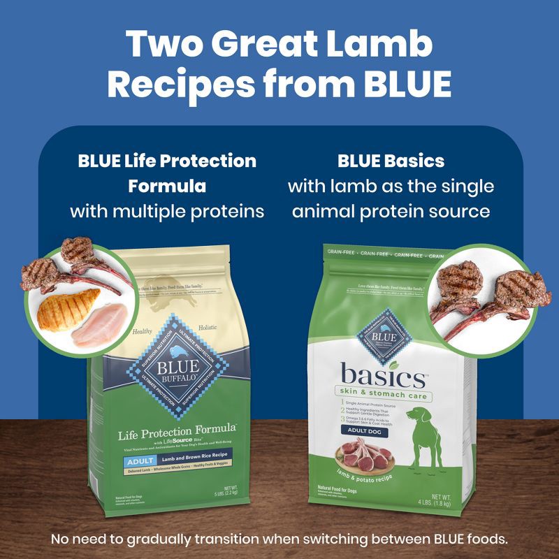 slide 4 of 12, Blue Buffalo Life Protection Formula Natural Adult Dry Dog Food with Lamb and Brown Rice - 5lbs, 5 lb