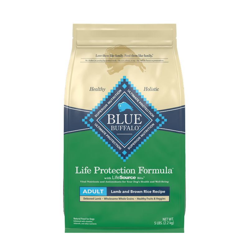 slide 1 of 12, Blue Buffalo Life Protection Formula Natural Adult Dry Dog Food with Lamb and Brown Rice - 5lbs, 5 lb