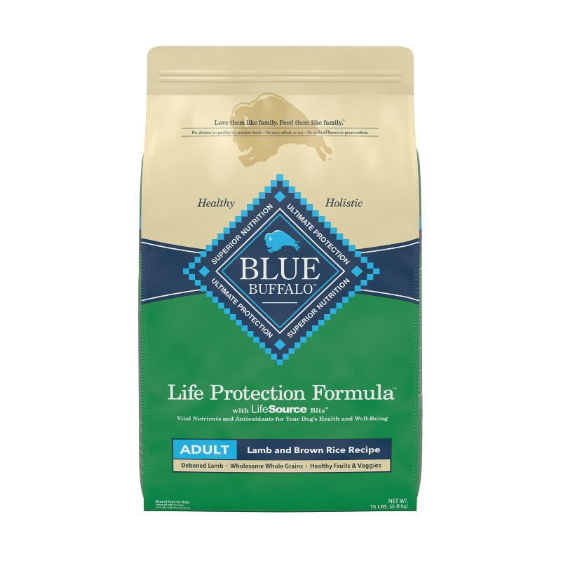 slide 1 of 12, Blue Buffalo Life Protection Formula Natural Adult Dry Dog Food with Lamb and Brown Rice - 15lbs, 15 lb