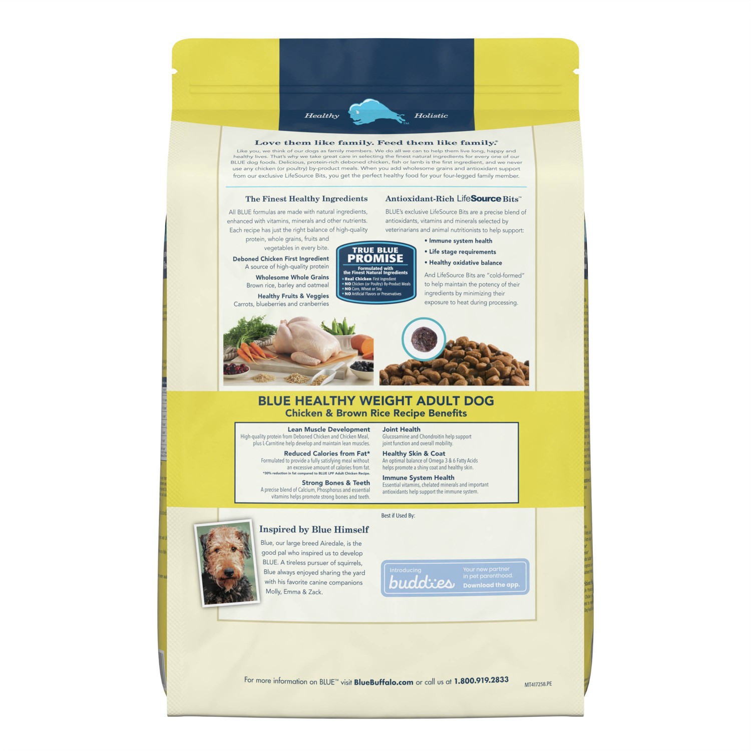 slide 2 of 8, Blue Buffalo Life Protection Formula Natural Adult Healthy Weight Dry Dog Food with Chicken and Brown Rice - 15lbs, 15 lb