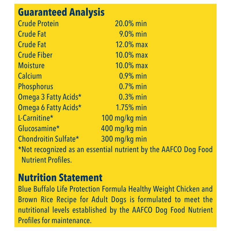 slide 7 of 9, Blue Buffalo Life Protection Formula Natural Adult Healthy Weight Dry Dog Food with Chicken and Brown Rice - 15lbs, 15 lb